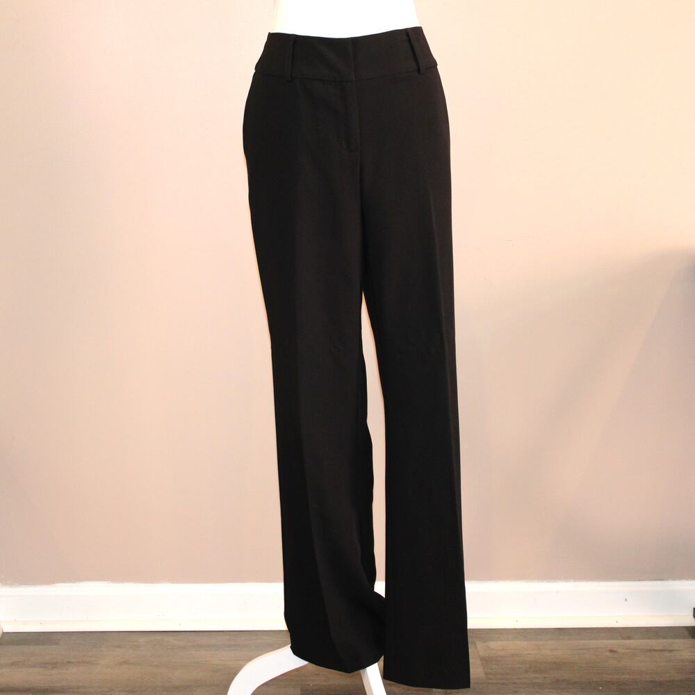 Liz Claiborne Black Trousers with STRETCH, Double Hook & Button Closure sz 10